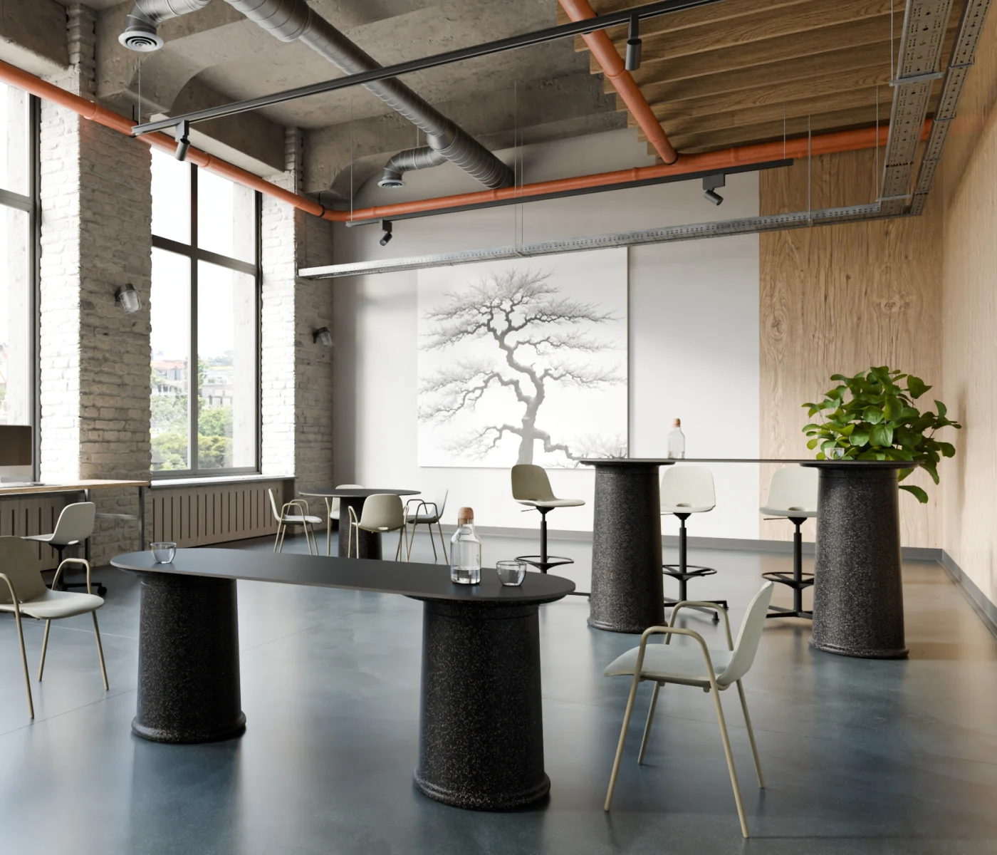Blat HPL stołu faT Table LOOPE – czarna płyta