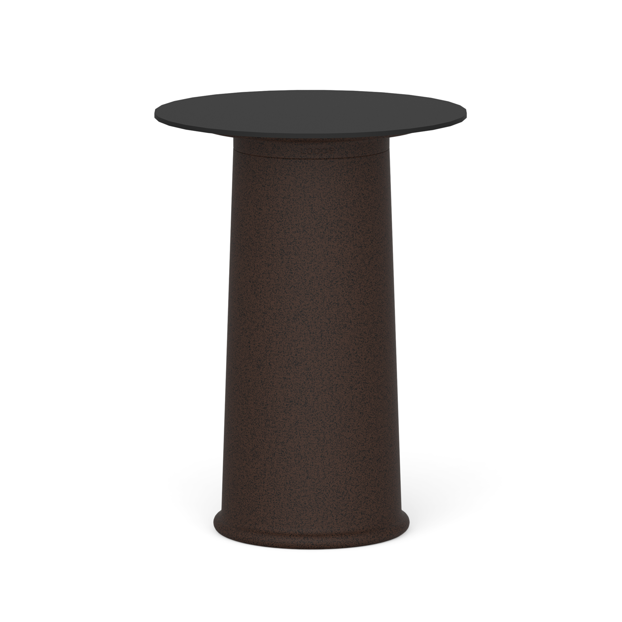 Nowoczesny stół LOOPE faT Table z czarnym blatem HPL i masywnym filarem